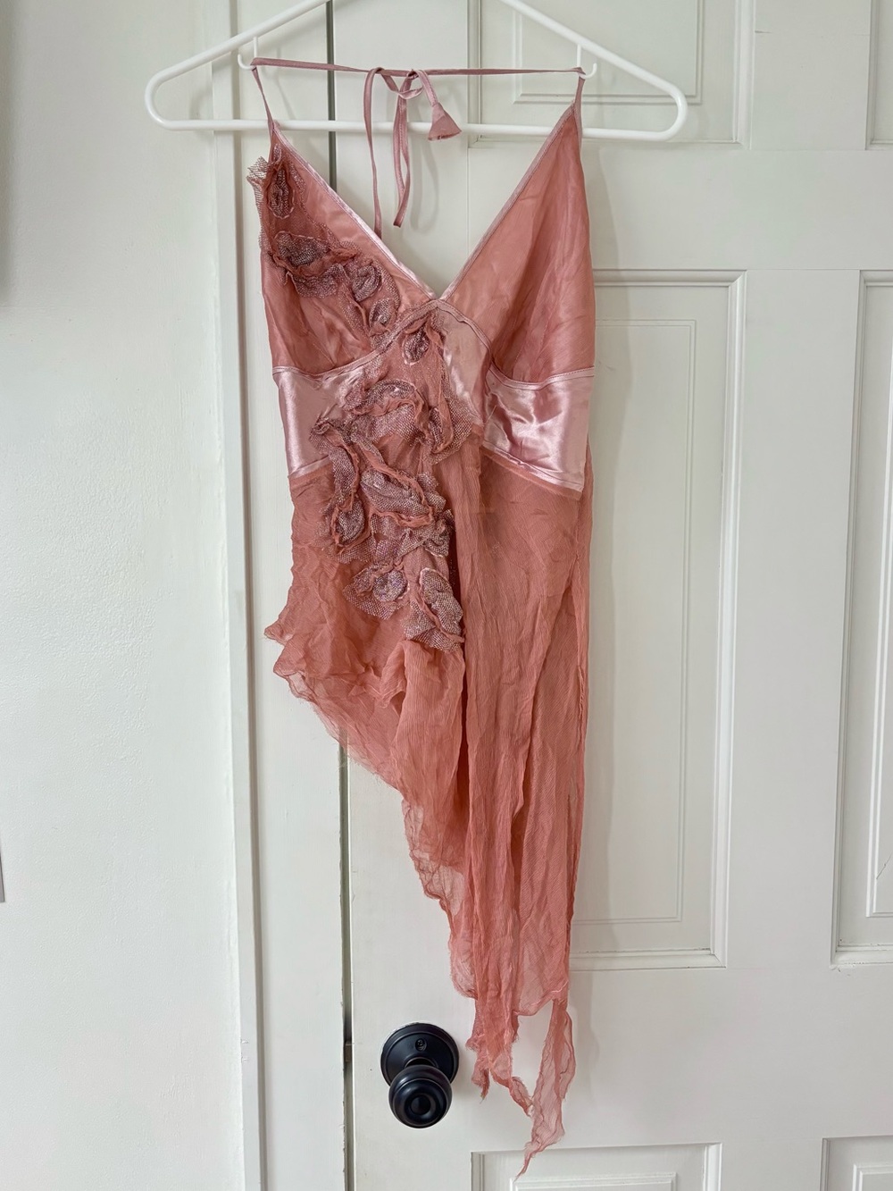 Vintage Y2K Deadstock Fairycore Babydoll Halter Top in Mauve